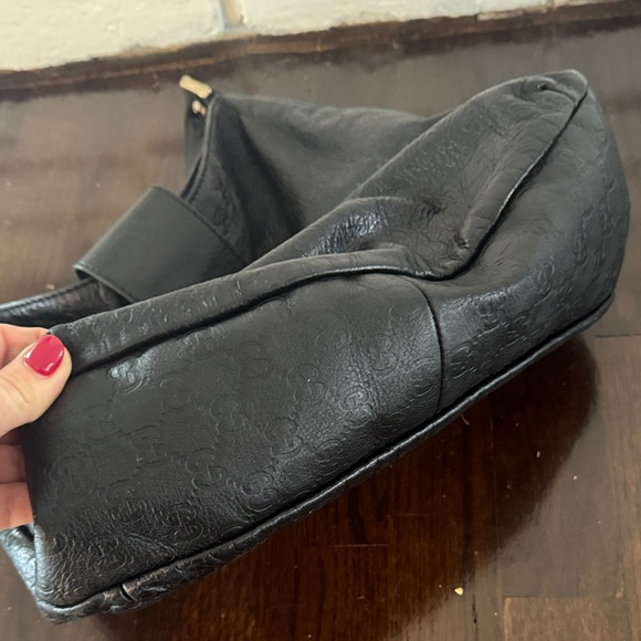 Gucci Black Leather GG Guccissima Hobo Shoulder Bag Vintage - Picture 5 of 12